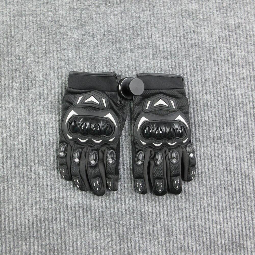 Gloves Mens L Black Motorcycle Knuckle Protection Non-Slip Palm Adjustable NWOT